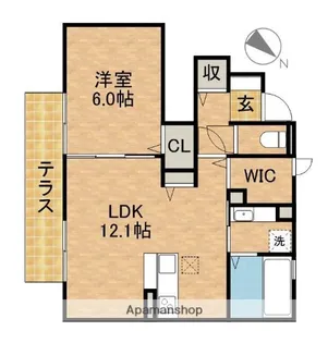 セジュールAUBE【1階】の間取り