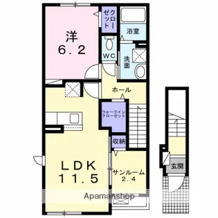 グラース【201号室】の間取り