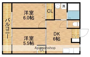 シティハイム八釼C【2階】の間取り