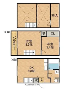 静岡県浜松市中央区萩丘3丁目【一戸建】の間取り
