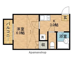 チェスナッツ224【204号室】の間取り