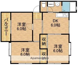 コスミック富塚A【2階】の間取り