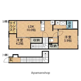 LALAⅡ【201号室】の間取り