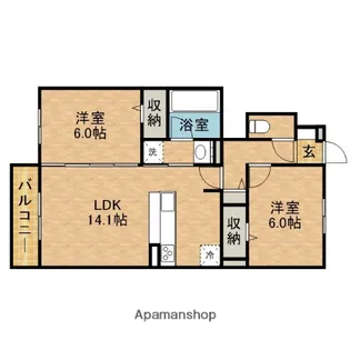 D CREST 高柳【102号室】の間取り