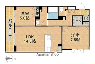 グランメゾン南浅田【1階】の間取り