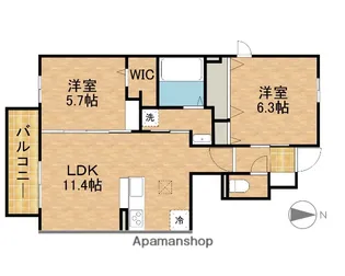 コーポ ヴェルデ【1階】の間取り
