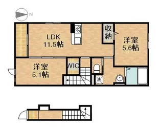 ルナ白羽【2階】の間取り