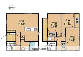 静岡県浜松市中央区大平台3丁目【一戸建】の間取り
