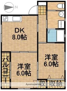 ニューショーワハイツⅡ【202号室】の間取り