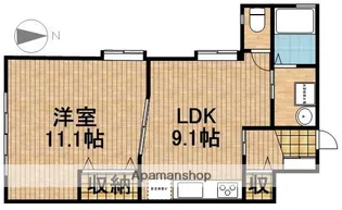 ディアコート元魚【201号室】の間取り