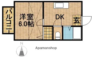レクリオヒロⅢ【201号室】の間取り