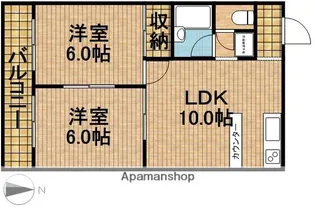 メゾンイワタA【202号室】の間取り