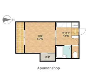 エクセレント広沢【1D号室】の間取り