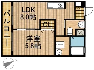 コーポワタナベ【2階】の間取り