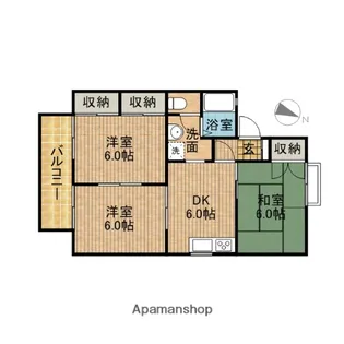 フレシュール・ドゥ・アビタシオンD【2階】の間取り