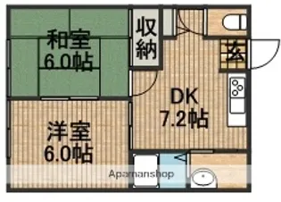 大山壱番館A【202号室】の間取り