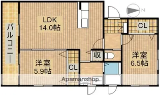 ハイツ・キノト【3階】の間取り