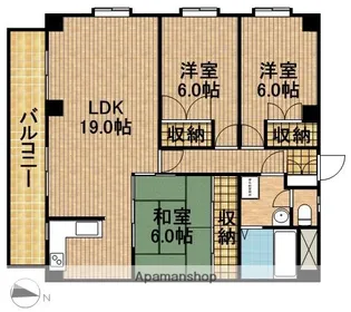 グレース蜆塚【4階】の間取り