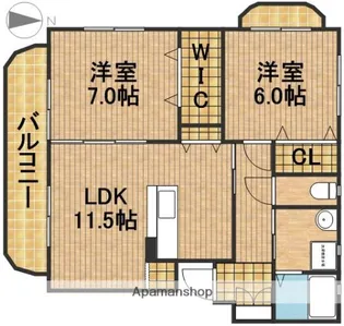 パーシモンコート【1階】の間取り