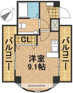 パラドール西伊場【205号室】の間取り