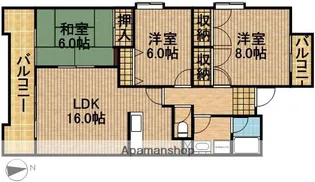 レリブ富塚【501号室】の間取り