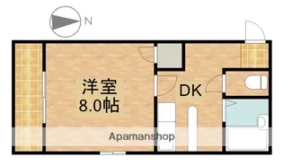 カクサン可美タウンシングル【2階】の間取り