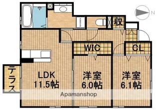 棒屋第9住吉ハイツB【1階】の間取り