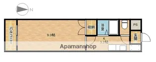 リゾーム高見【1階】の間取り
