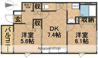 ボーノB【A102号室】の間取り