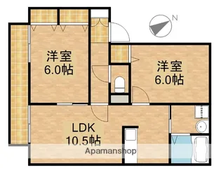 ラフィーネB【2階】の間取り