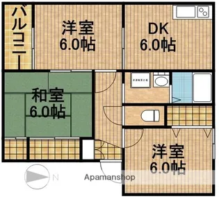 杜のテラスB【1階】の間取り
