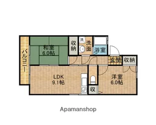 クレージュB【203号室】の間取り