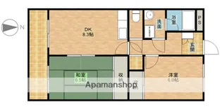 フローレンス門神【401号室】の間取り