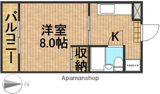 フラットサンパティーク【2階】の間取り