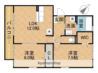 静岡県浜松市中央区萩丘2丁目【アパート】の間取り