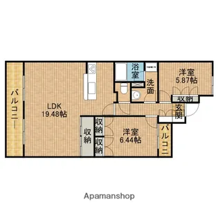 ブライティ広沢【1階】の間取り