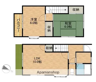 静岡県浜松市中央区蜆塚4丁目【テラスハウス】の間取り