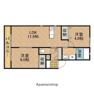 ドミールH【201号室】の間取り