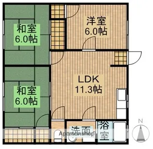 クローバー【2階】の間取り