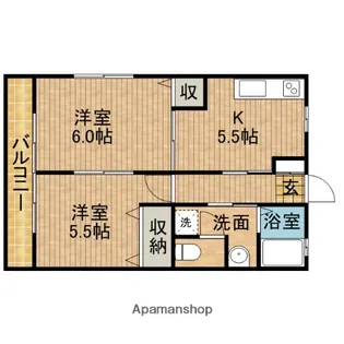 アヴェニール東A【101号室】の間取り