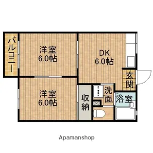 ビラアークルA【2階】の間取り