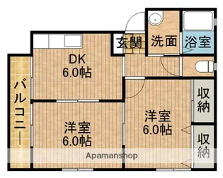 ハイツボヌール【1階】の間取り