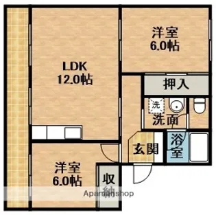 ハイツみのる【3階】の間取り