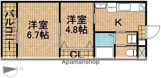プロスパー水堀【202号室】の間取り