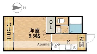 1Kの間取り画像