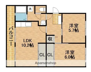 永田マンション【3階】の間取り