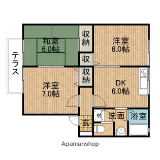 メゾンヤマショーⅡB【1階】の間取り