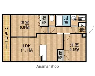 ハピネスⅡ【2階】の間取り