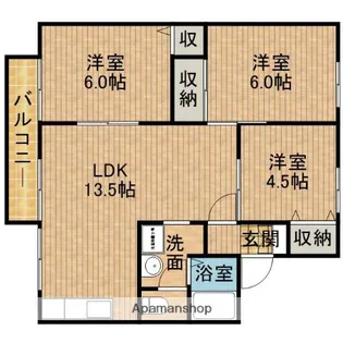 スルガヒルキャッスルB【103号室】の間取り