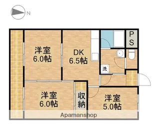 マンション第二ろくべい【3階】の間取り